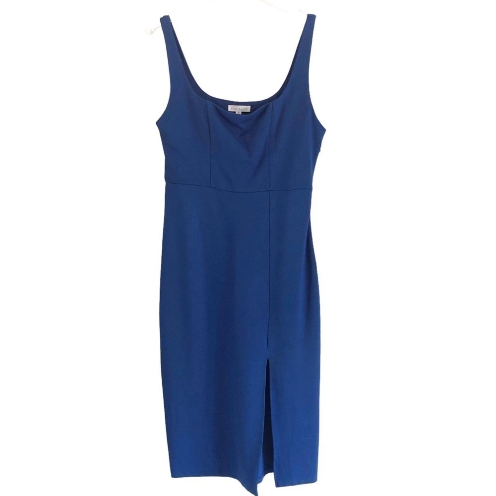 Socialite Cobalt Blue Square Neck Midi Dress NWOT XL